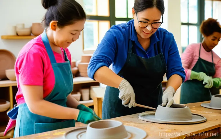 세라믹 공예 분야 자격증 - A Certified Master's Showcase**

"A professional female ceramist, approximately in her 30s or 40s, w...