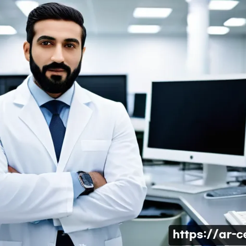 세라믹 기술 연봉협상 - **Prompt:** A confident Arab male professional in his late 30s, with a well-groomed beard, dressed i...